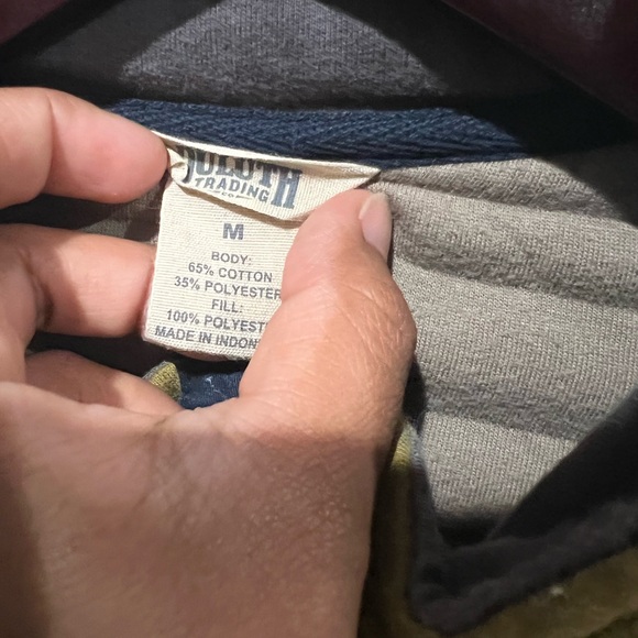 Duluth Trading Co Nice Jacket Size M Cotton Blend EUC Green and Blue - Picture 4 of 4